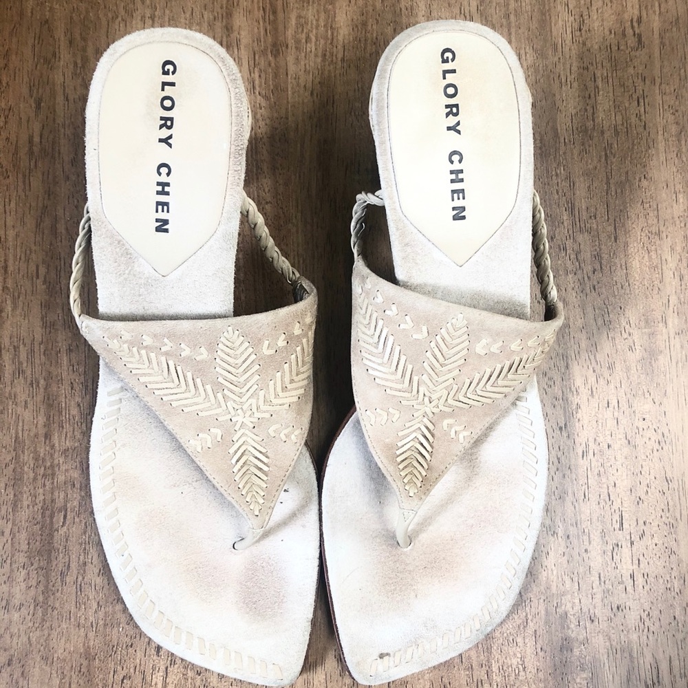 Glory Chen Stacked Chunky Kitten Heel Squared Toe